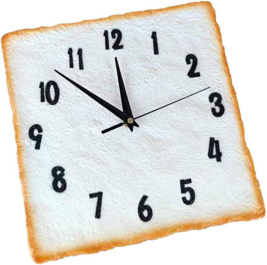 Generic Toast Clock Wall Decor, Mute Hanging Clock for Home, Office, 12 Inches (Original)