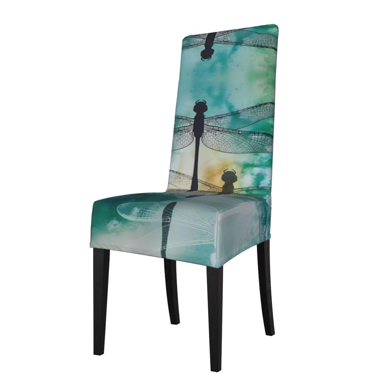 WHJDPP Ink Dragonfly Prints Protection Cover for Dining Chair - Stretchy Seat Throw Covers, Wrinkle-Free & Easy Care for Hotel, Wedding & Home Dining Chairs