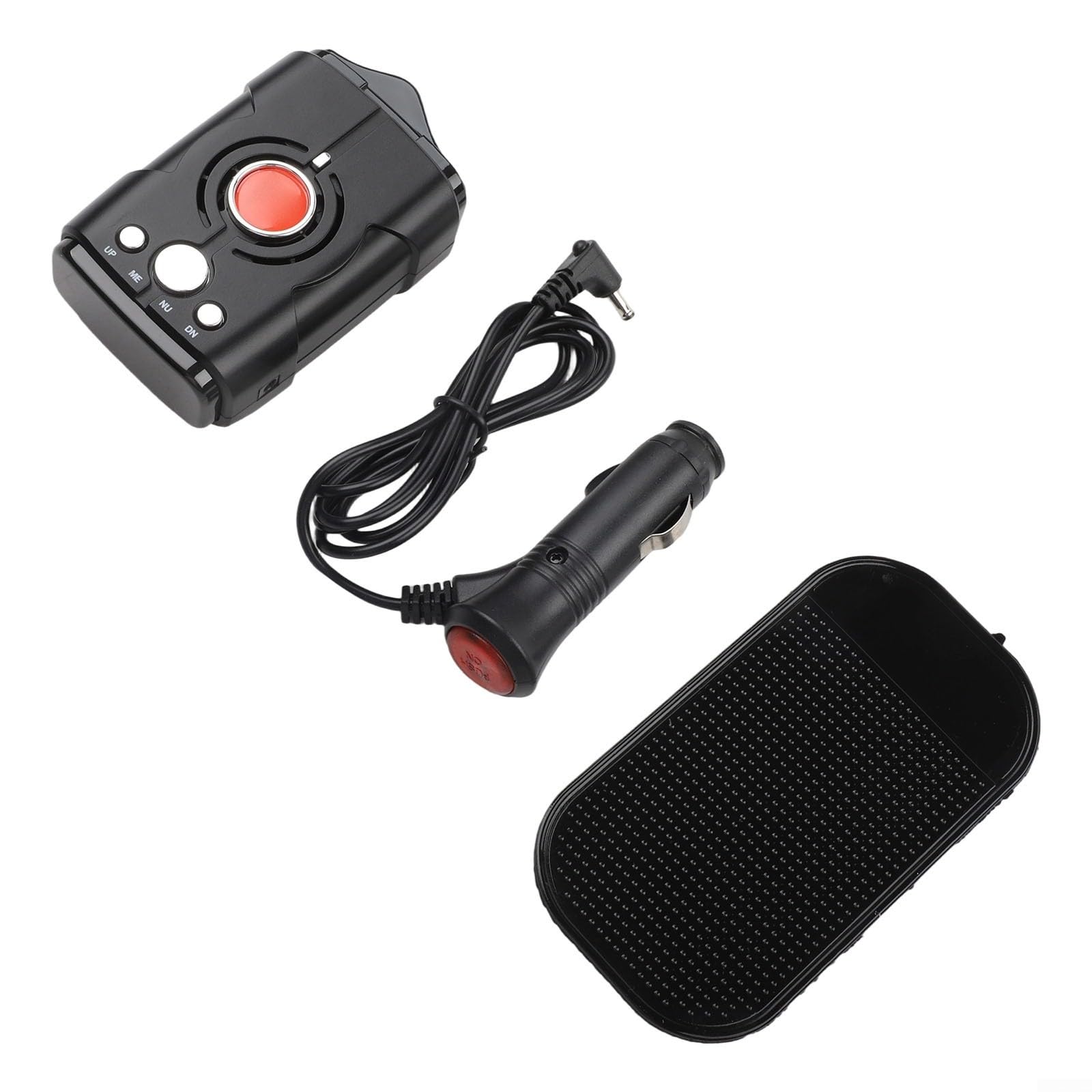 360° Avertisseur de radar avec message vocal, chien électronique pour mesurer la vitesse et la détection de flash, compact 12 x 7,5 x 6,5 cm, ABS, pour voiture camion 12 V, noir