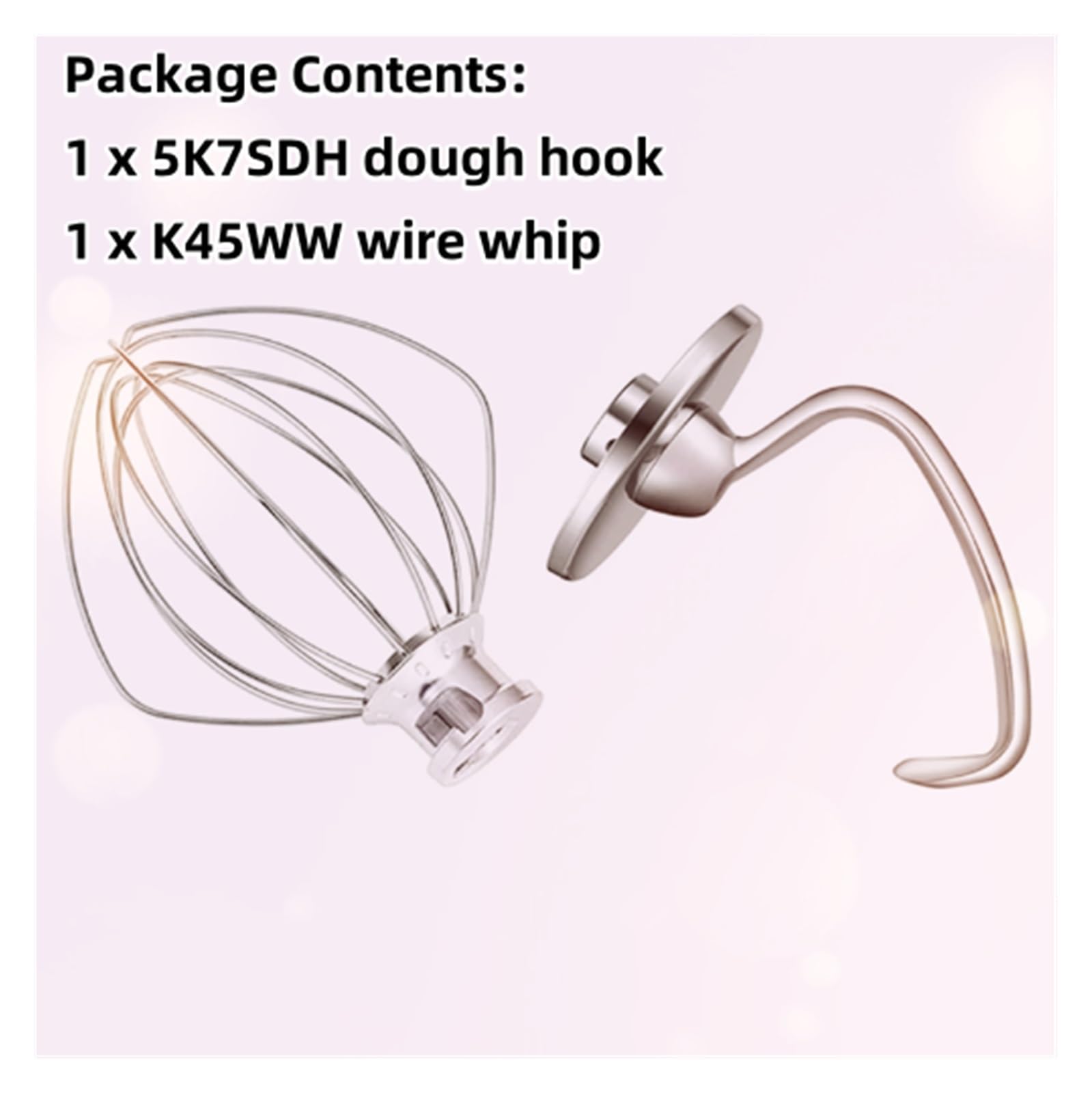 Set frusta a filo K5WW e gancio for impastare 5K7SDH, accessori di ricambio for l'attacco del mixer, compatibile con Kitchenaid 4.5-5QT il robot da cucina con testa inclinabile