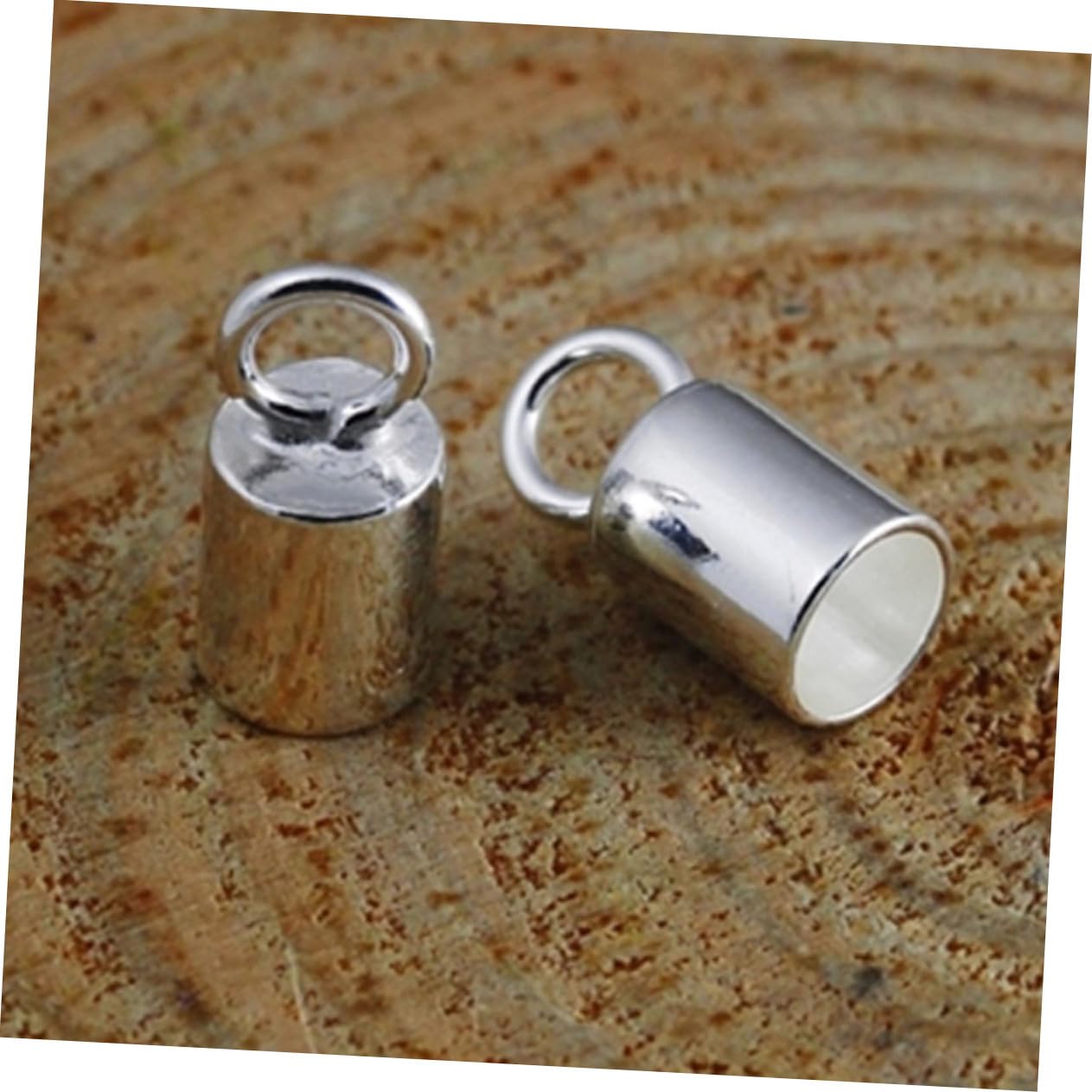 Hohopeti Selbstgemacht Schmuckverbinder und Kabelenden Feine Verarbeitung Endkappen 10 Stück aus 925 Silber für Halsketten und Armbänder für Besondere Geschenke