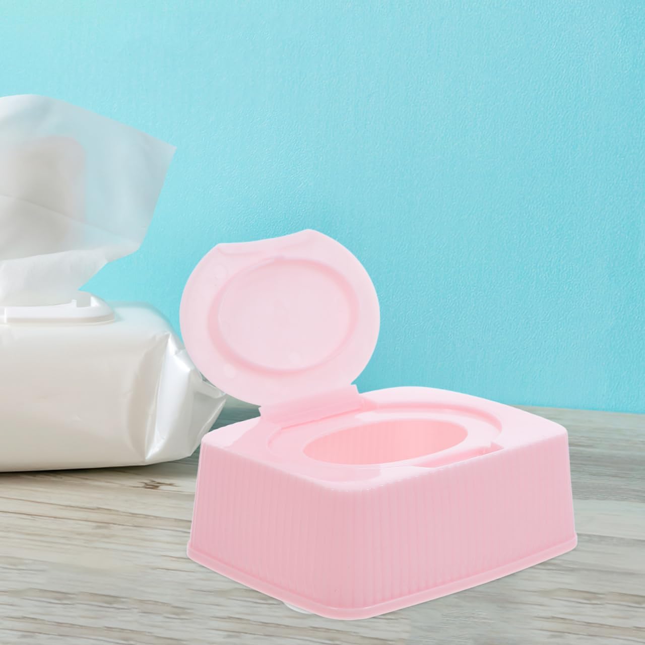 Alipis Portable Wipe Holder Travel Case Flip Lid Dustproof Storage Box for Nursery Bathroom Makeup Cotton Pads