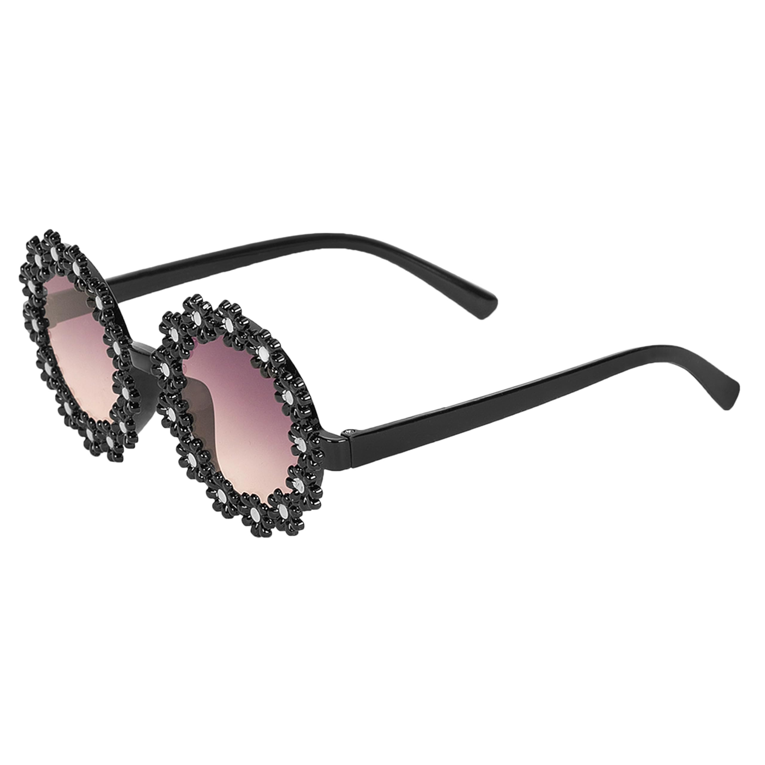 ALNA-TURA Flower Sunglasses For Kids Girls| UV Protection Sunglass, Shade For Girls, Polarized, Stylish, Fashion, Modern, Flower-Shaped Sunglasses forChildrens (Age 3 To 10 Years) (BLACK) - Image 2 thumbnail