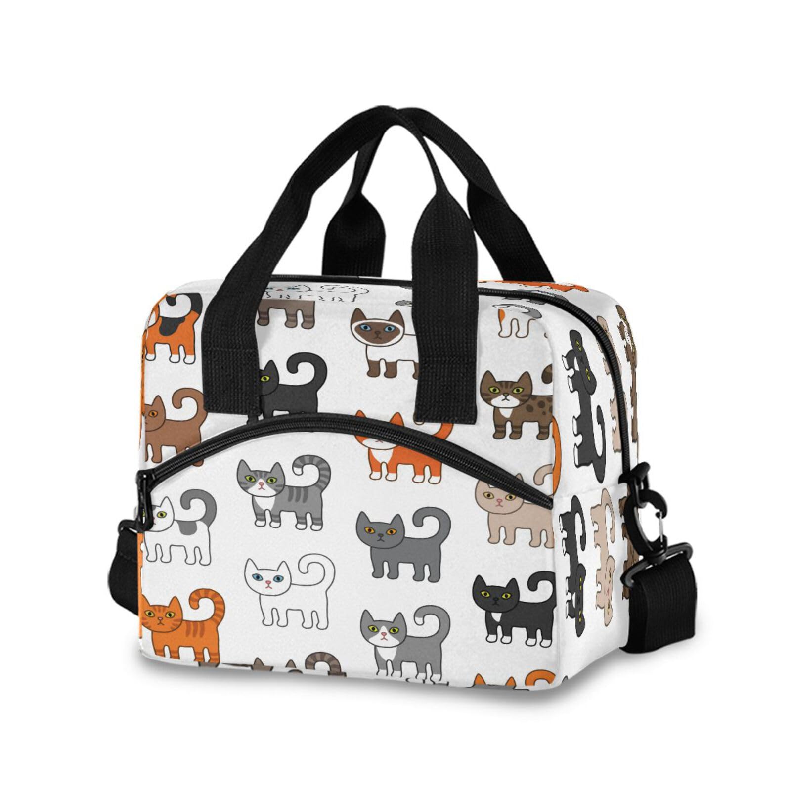 cat print lunch bag