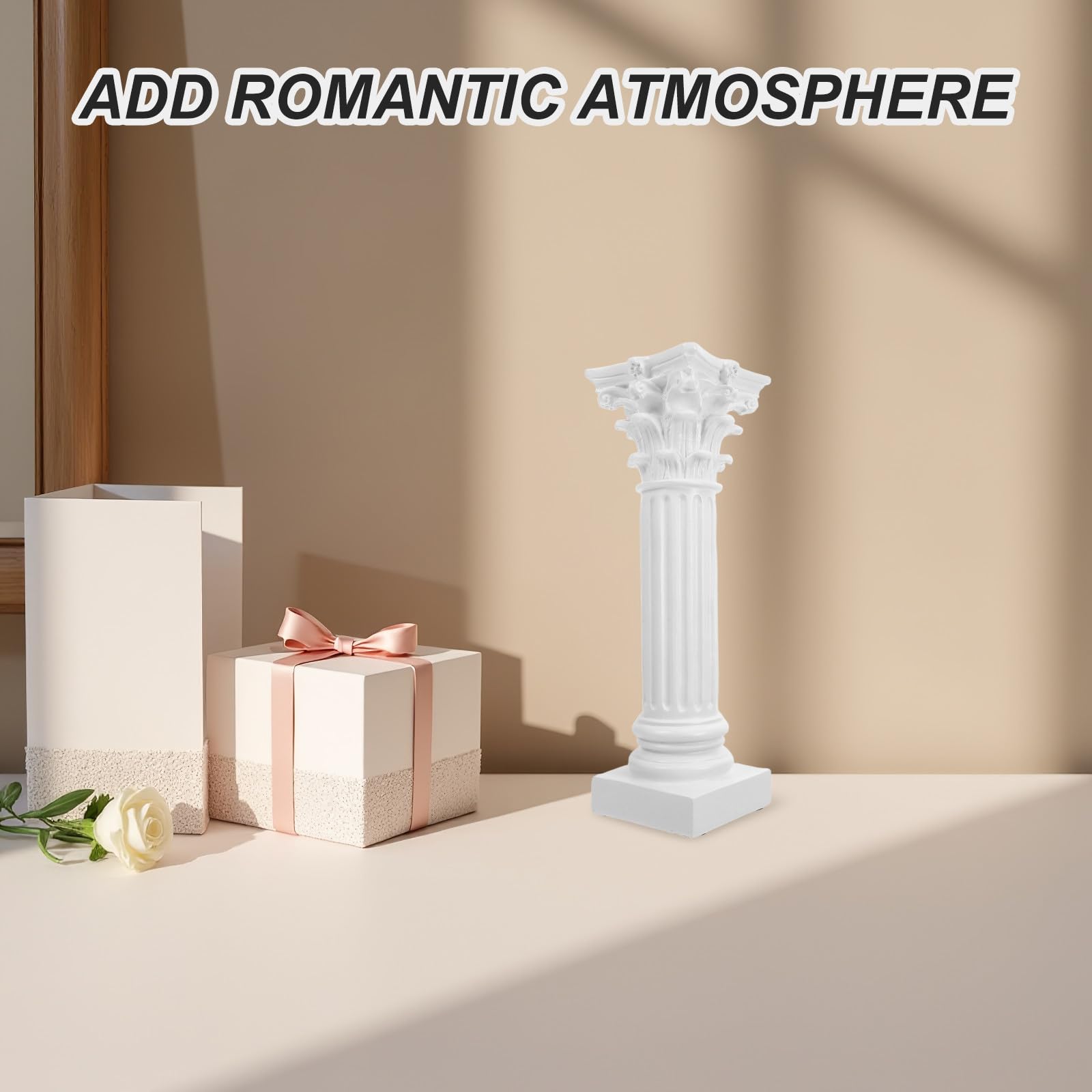 Gadpiparty Weiße Römische Säule aus Kunstharz mit Klassischer Eleganz Vielseitig Einsetzbar als Hochzeitssäulendekoration und Fotorequisite für Stilvolle Feierlichkeiten