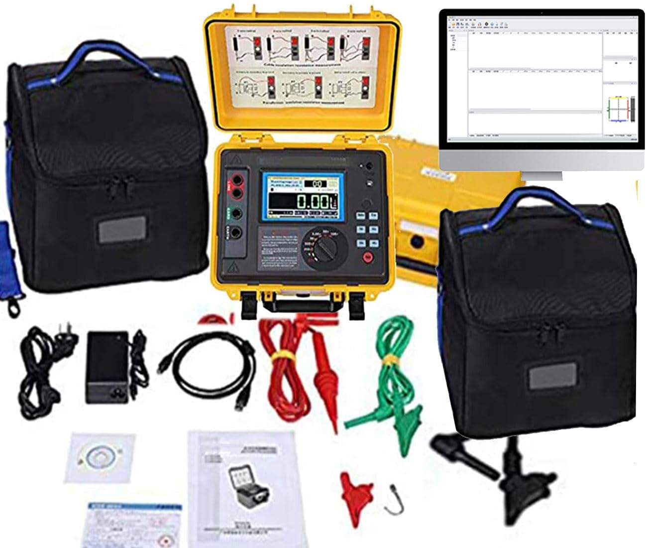 High Voltage Insulation Resistance Tester Kit 10Kv Insulation Resistance Tester for High-Capacity High-Voltage Strongly Induced Electrical with 10 Teraohms Resistance 10kV Voltage