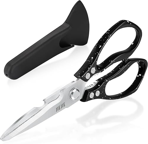 JIEJIE Tijeras de cocina resistentes Tijeras multiusos de acero inoxidable para carneaves de corral, tijeras de utilidad aptas para lavavajillas
