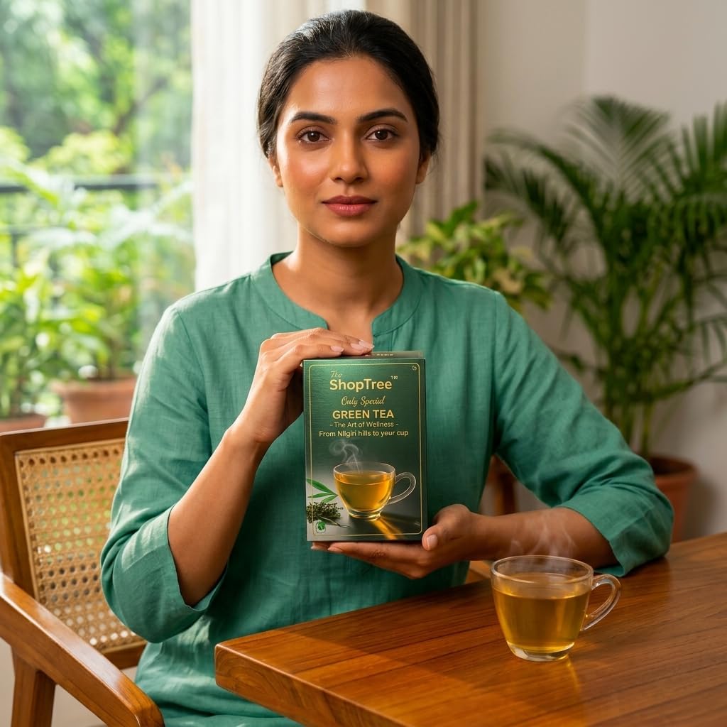 The ShopTree Nilgiri Green Tea Loose Leaf 200g | Premium Long Leaf | Whole Leaf Antioxidant Tea, Hand-Picked from Ooty Hills, No Preservatives — Amazon image 5