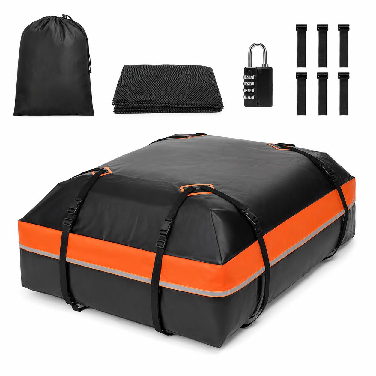 Coffre de Toit Souple 15 Pieds³ Imperméable pour Voiture avec/sans Barres