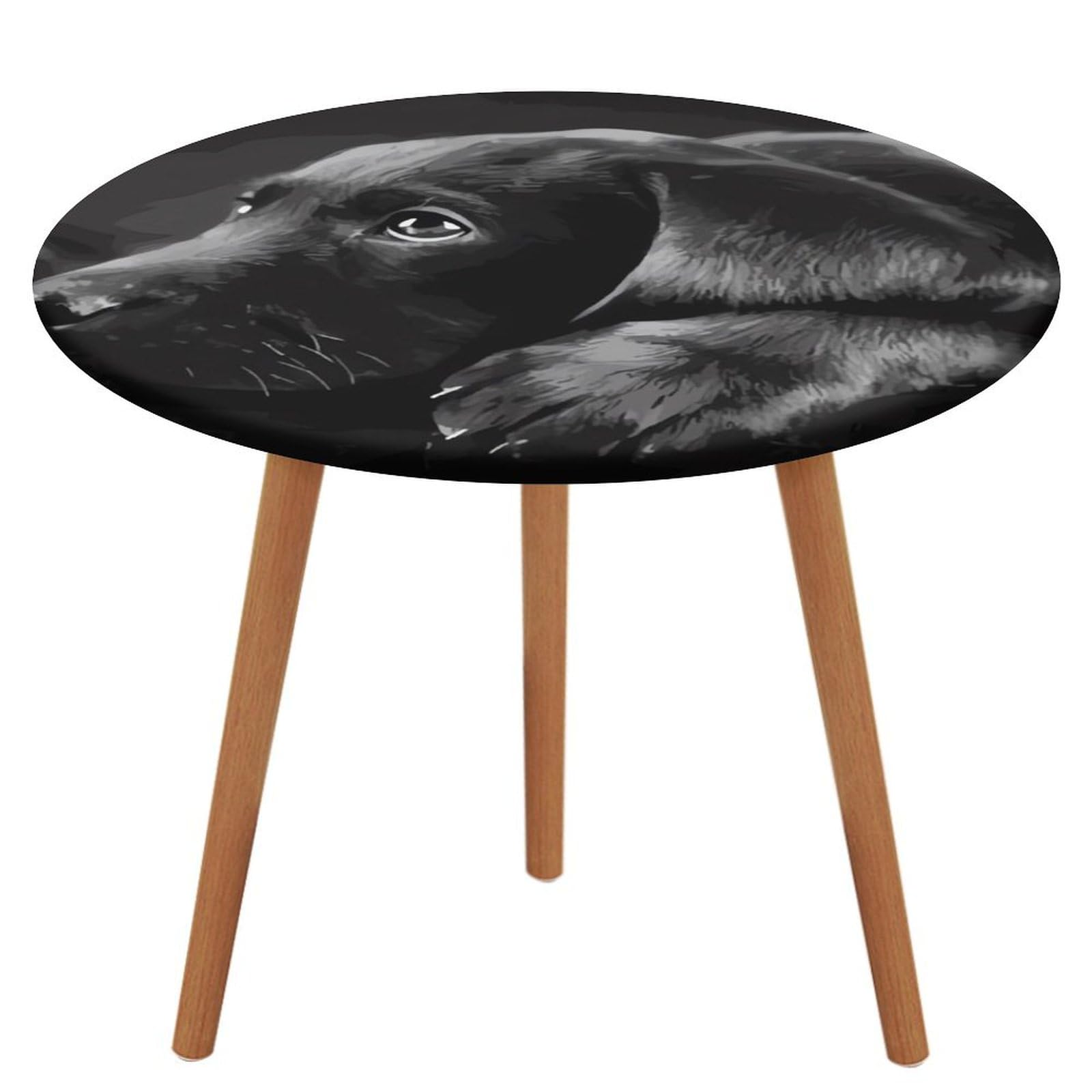 Nappe ronde noire élastique anti-brûlure et imperméable de table