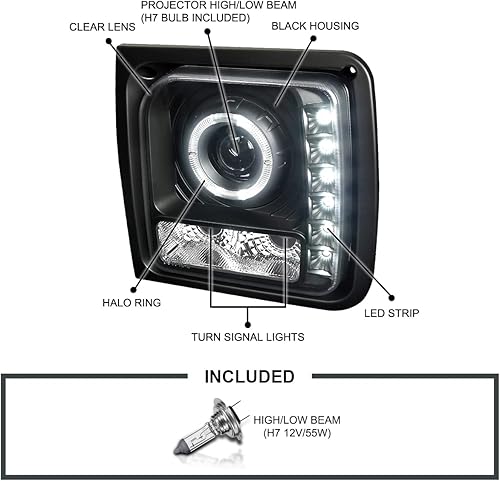 Miniatura 3 de Faros proyectores halógenos SMD LED DRL, Negro