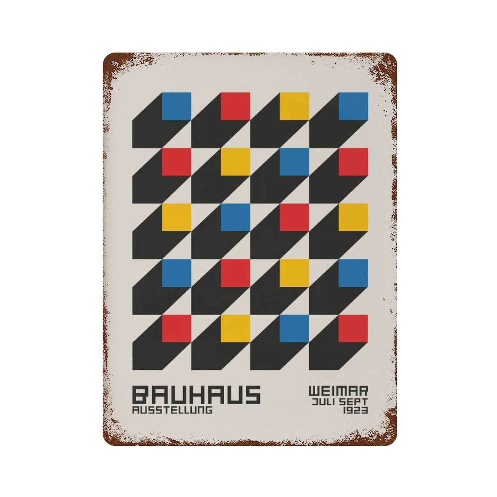 xiaoxiaoshen Bauhaus Exhibition Geometric4 Wall Decor Art Metal Tin Poster Modern Home Decor Art Home Bar Shop Decorations Vintage Sign 40x30cm