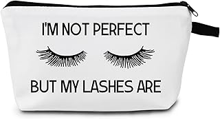 Bolsa de maquillaje con estampado de pestañas...