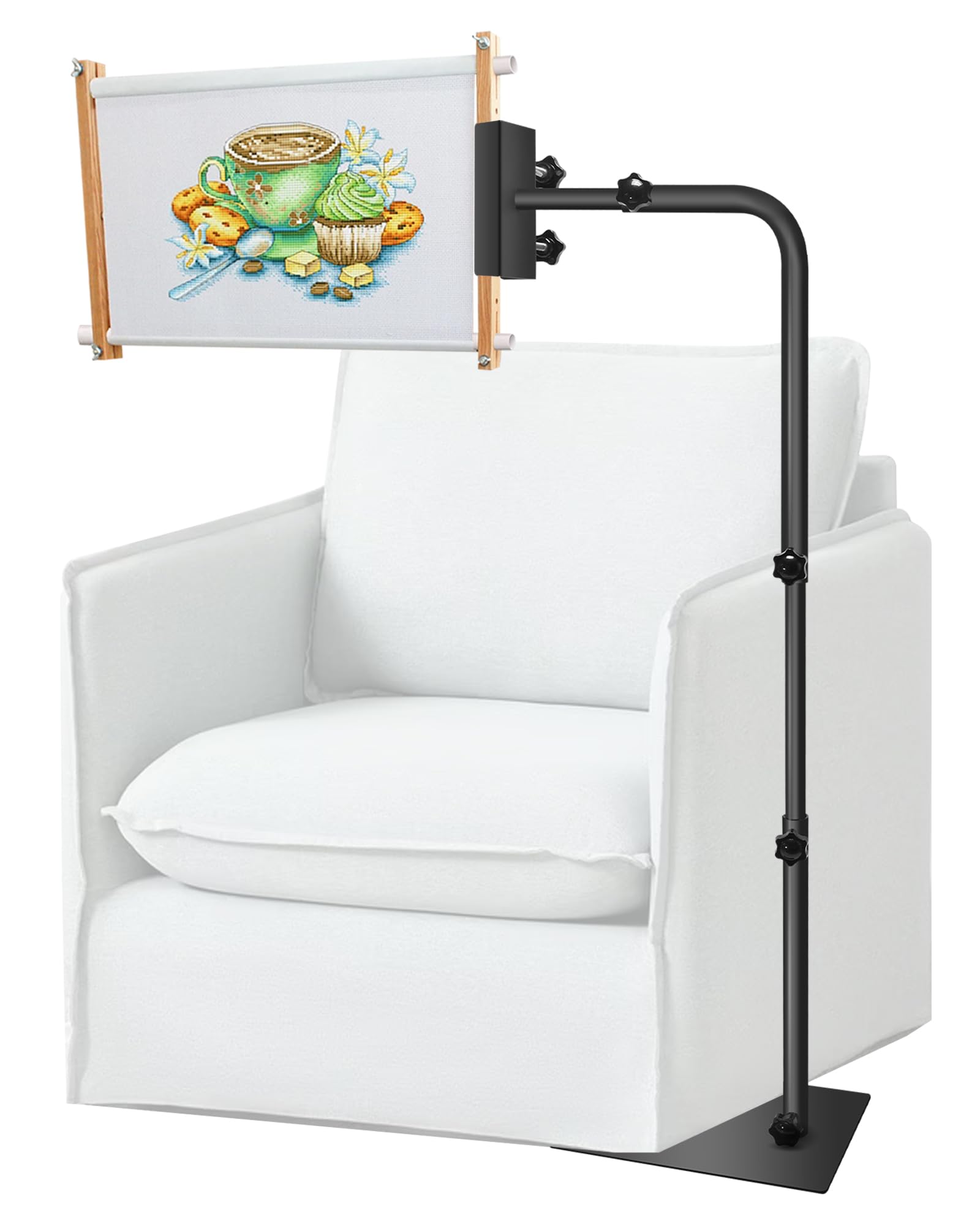 Photo 1 of Seekdesi Work Stand Fit For Lowery with Side Clamp, 360° Adjustable Cross Stitch Stand, Rotating Needlepoint, Height Adjustable Fits Scroll Rods up to 20"" Wide. Fit for Art Craft Sewing Projects