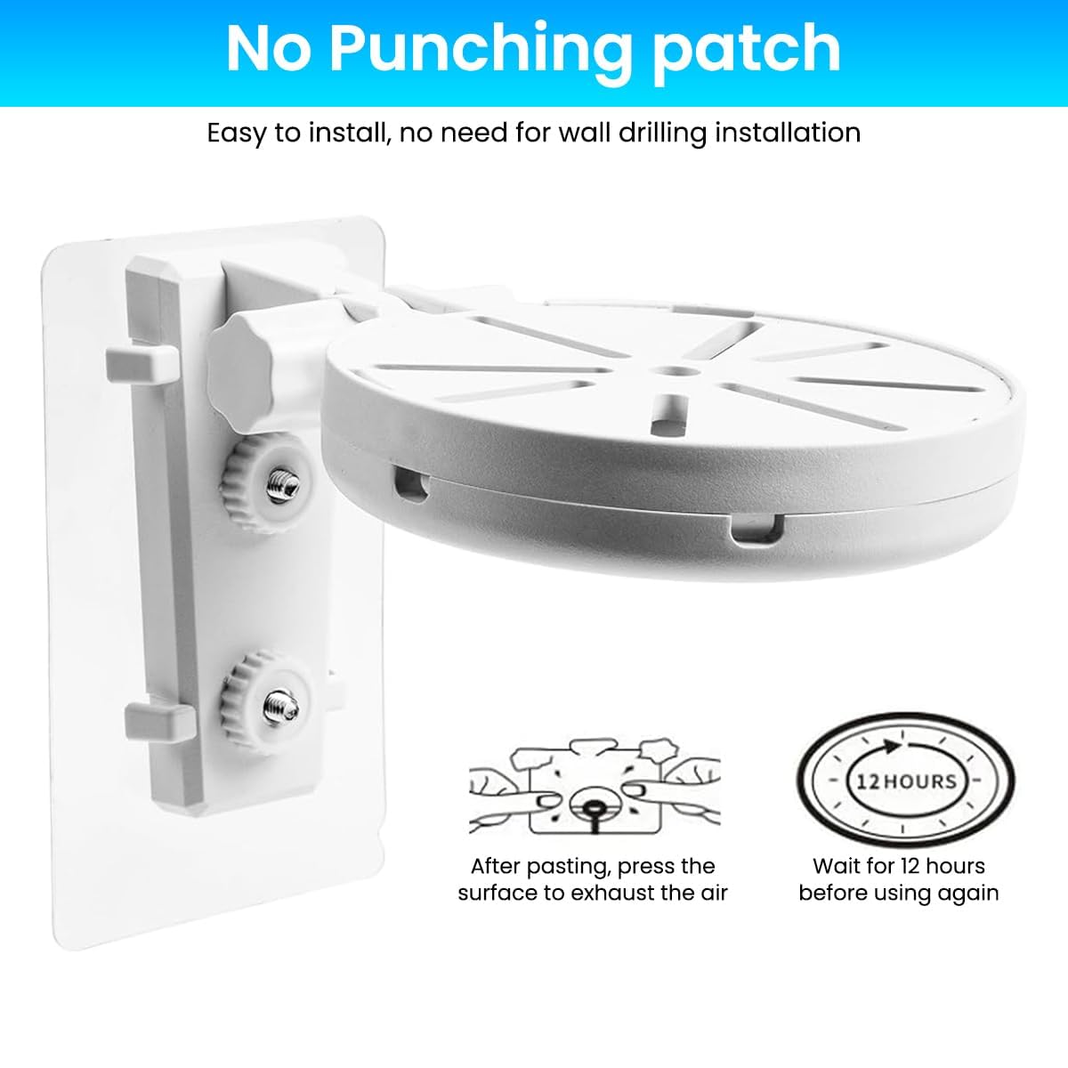 MAXXION No-Drill WiFi Robot Camera Mount, Heavy-Duty Adhesive Wall & Ceiling Bracket, 360° Adjustable Universal Holder for Indoor Outdoor CCTV Security Cameras, Drill-Free Installation Kit (Pack Of 2) 1