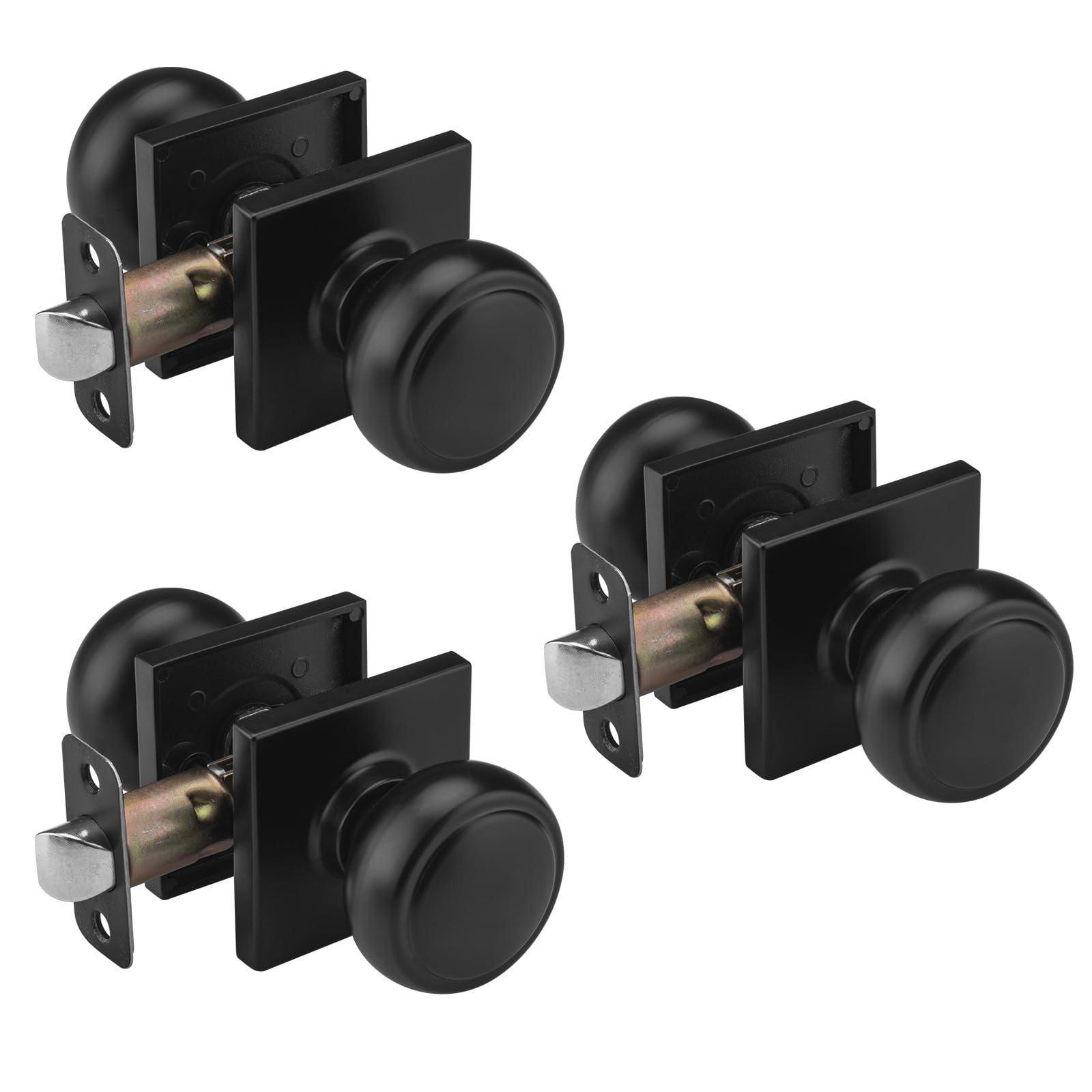 Gold Coastal Door Knobs with Lock - Privacy & Security -19