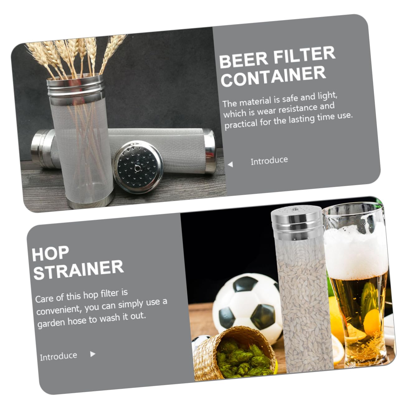 FUNOMOCYA 304 Stainless Steel Beer Filter Strainer Tube for Brewing Hop Filter Tool