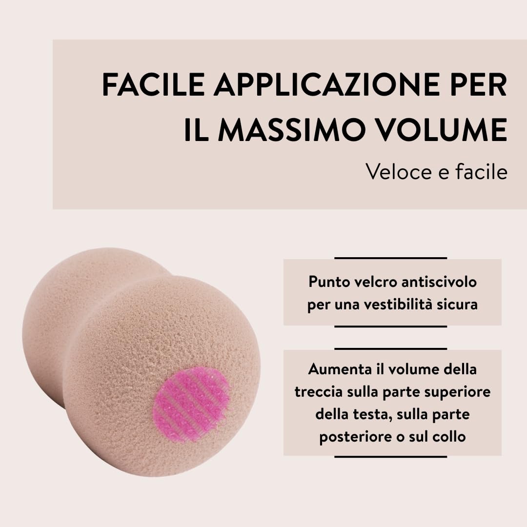 PARSA Beauty Magic Pony – Cono per capelli color crema per capelli biondi e castano chiaro – Accessori capelli per il volume della coda di cavallo – Cuscino invisibile per capelli sottili
