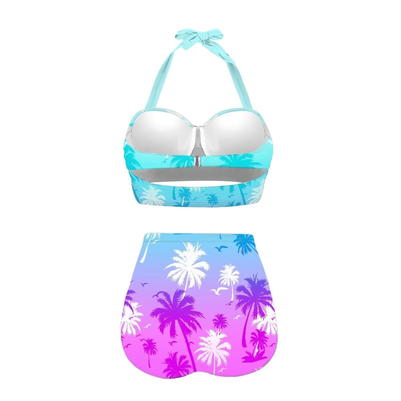 Costumi da bagno vintage da donna Retro Halter Costumi da bagno a vita alta Bikini