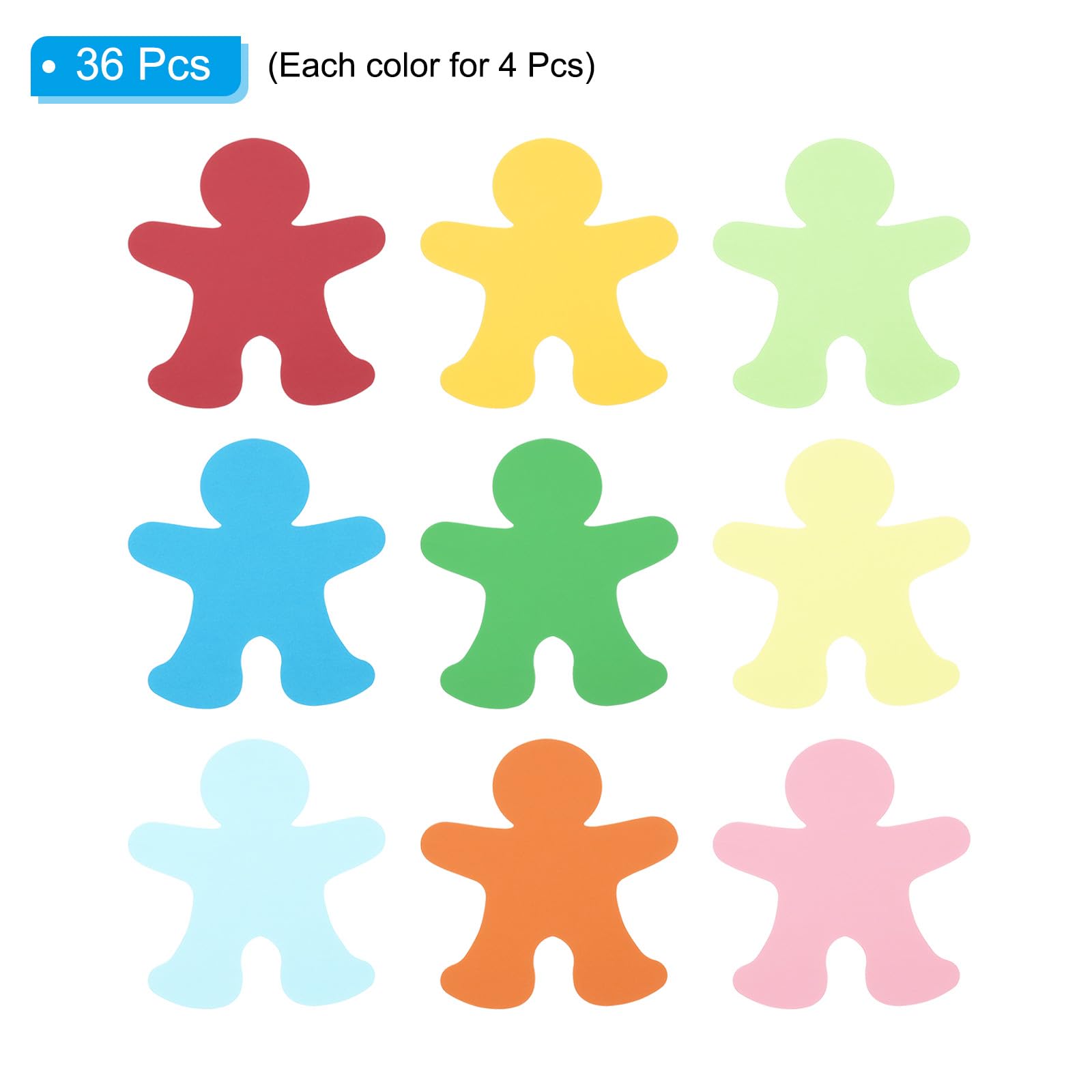 PATIKIL Lot de 36 découpes en papier pour tableau d'affichage en forme de personnes, décorations pour salle de classe, loisirs créatifs, projets de fête, multicolore