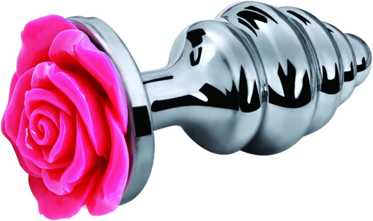 Metal Anal Plug,Buttplug,Rose Shape Anal Toys,Anal Sex Toys for Men,Women Beginners