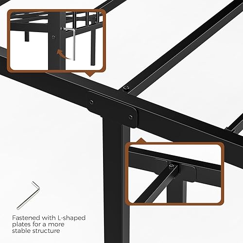 Miniatura 8 de Marco de Cama Twin XL, Diseño Sin Ruido y Almacenamiento Debajo de la Cama, Marcos de Cama de Metal Resistente con Cabecero, No Necesita