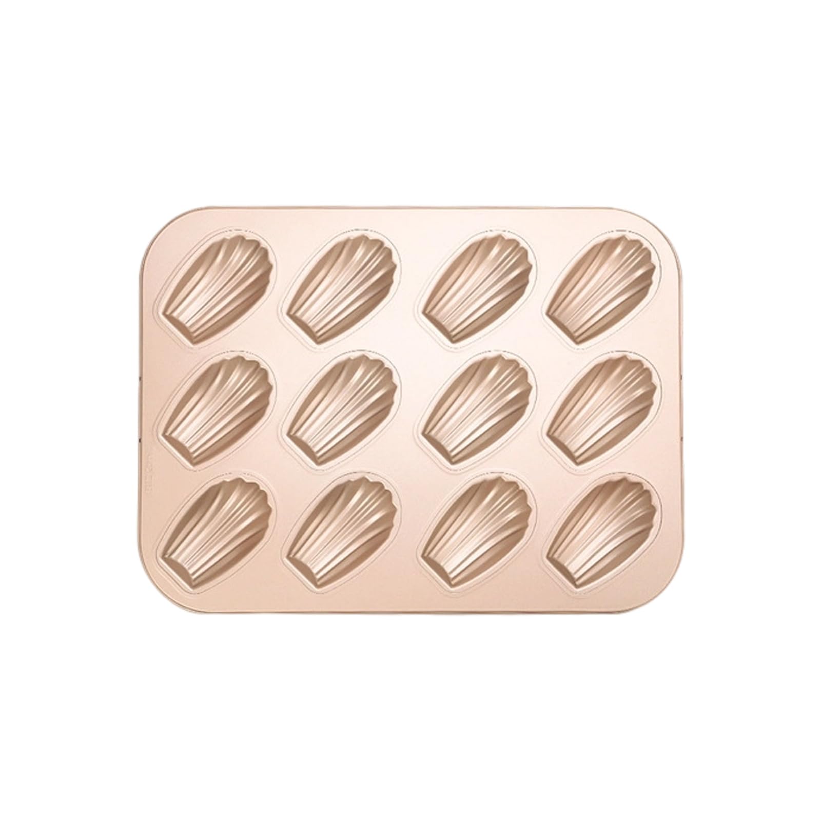 Sisyeuo 6/12 Cavity Scallops Shape Madeleine Cake Pan Carbon Steel Nonstick Coating Bakeware for Professional Home Baking Tool Scallops Shape Cake Pan