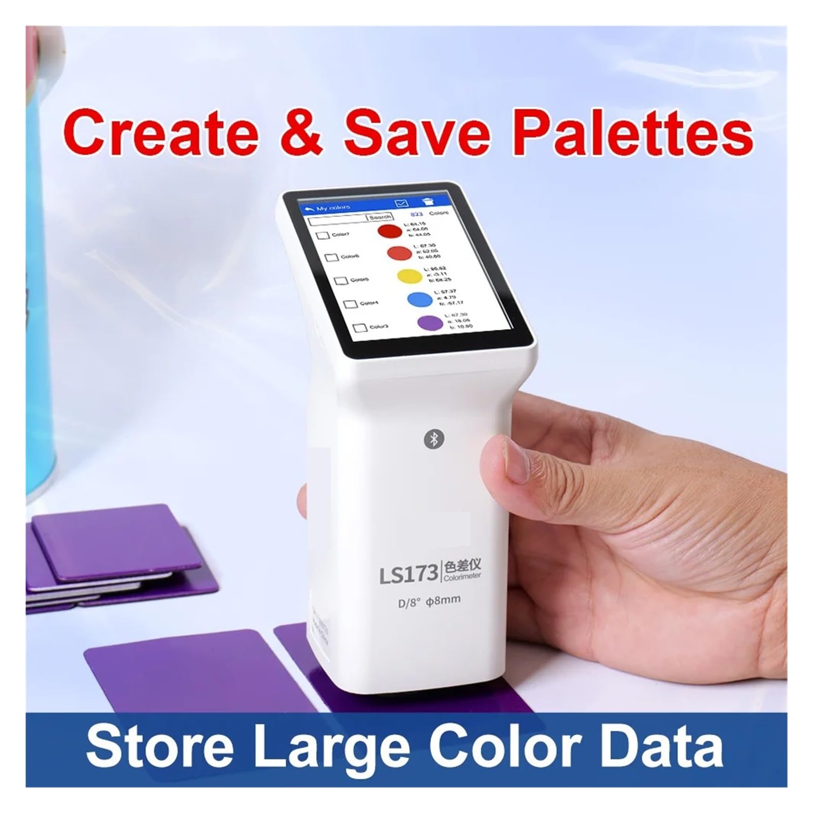 LS173 Colorimetro digitale D/8 CIE Lab Analisi del colore RGB Operazione veloce