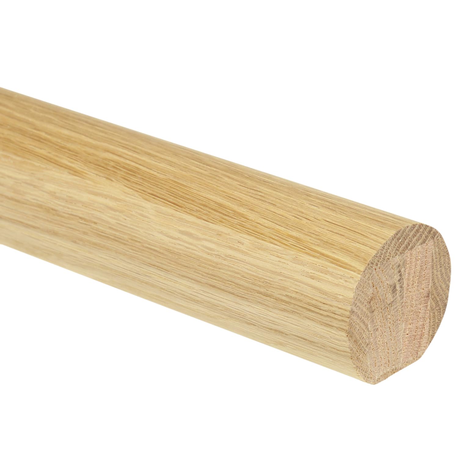 Jackson Woodturners 54mm Mopstick Handrail – Solid Wood Round Stair Handrail – Oak, Pine, Hemlock or Primed (White) – 1.8m, 2.4m, 3.6m, 4.2m (Oak, 3600mm)