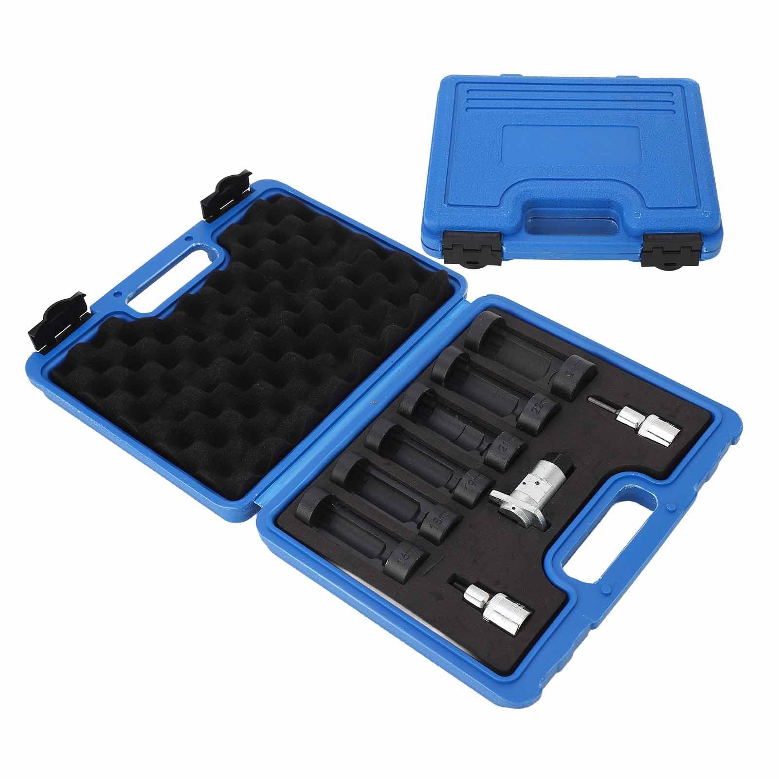 Juego de llaves de vaso con tuerca de puntal con accionamiento de 12 puntos, fácil extracción, 16 mm, 18 mm, 19 mm, 21 mm, 22 mm, 24 mm, ajuste universal para automóviles