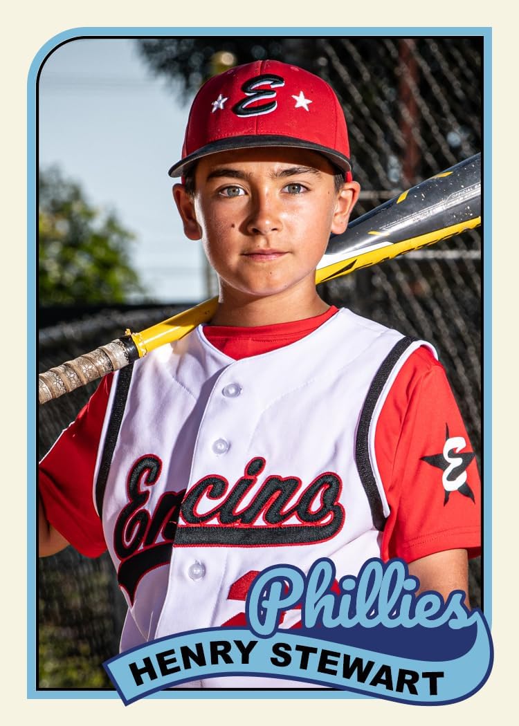 Custom Youth Baseball Trading Cards, 50 Count, Choose Your Design, Personalized and Customized with Player Name, Team, and Info. Youth, Little League, Travel Baseball