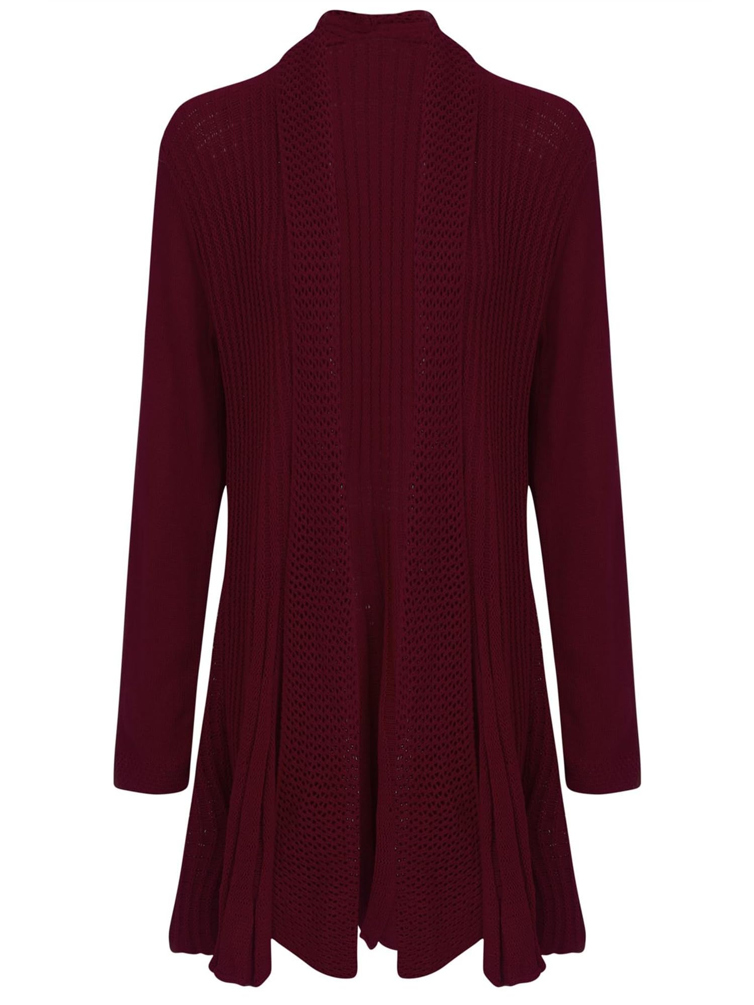 Shelikes Women's Wine Knitted Cardigan Long Full Sleeve Knitwear Cardigans Classic Solid Sweater Jacket Coat