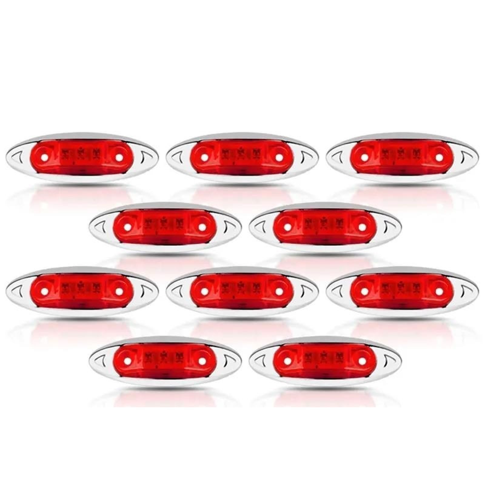 Freccia Auto LED Luce Posizione Laterale Luce Ingombro Fanale Posteriore Lampada Avvertimento Per Camion Rimorchio Autobus Barca Indicatore Laterale(10pcs Red)