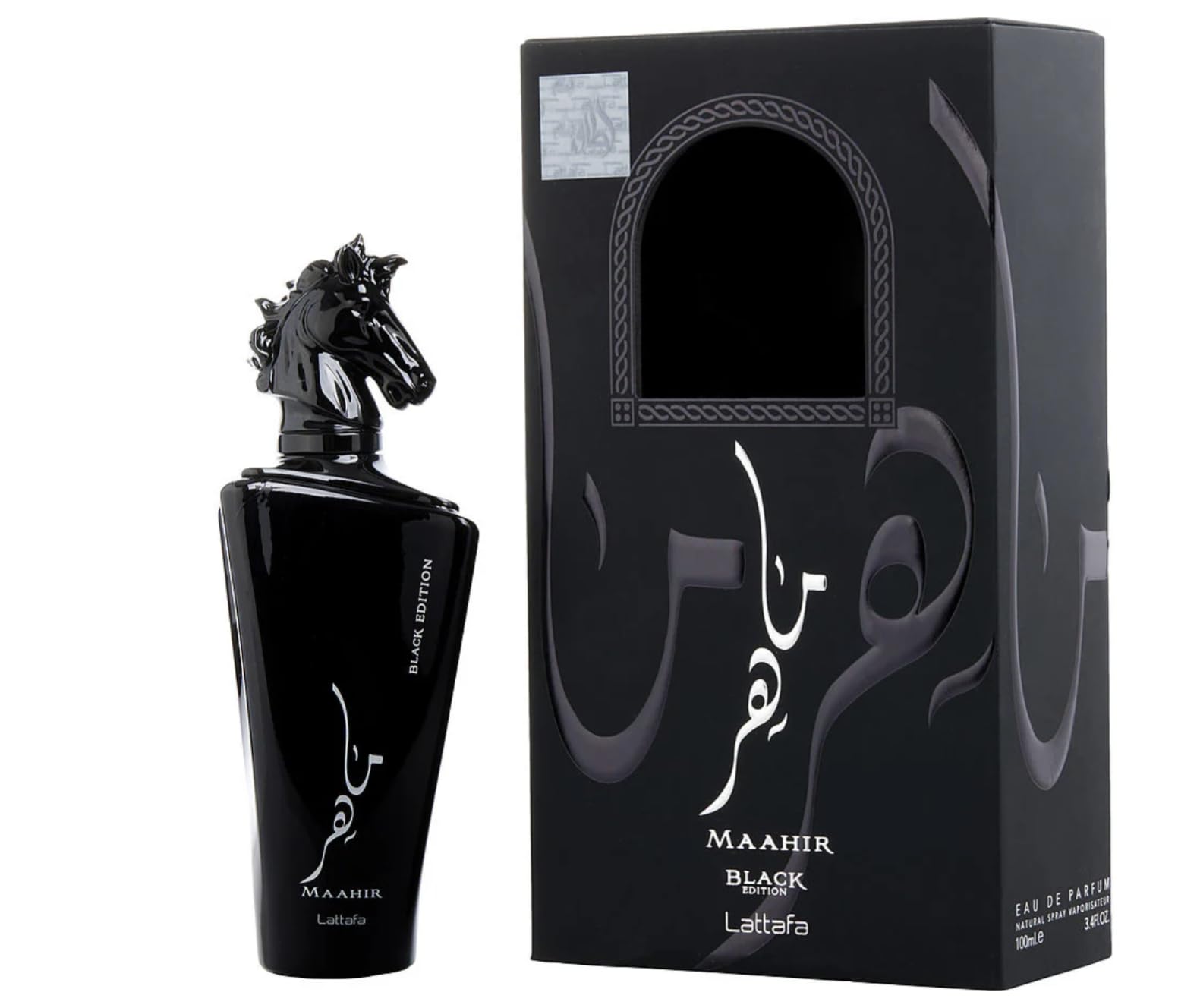 Perfume Maahir Black Edition Original 100ML, Perfume Árabe Unisex de Larga Duración, Eau da Parfum Importado desde Dubái, Incluye Atomizador Recargable 5ML (Black Edition)