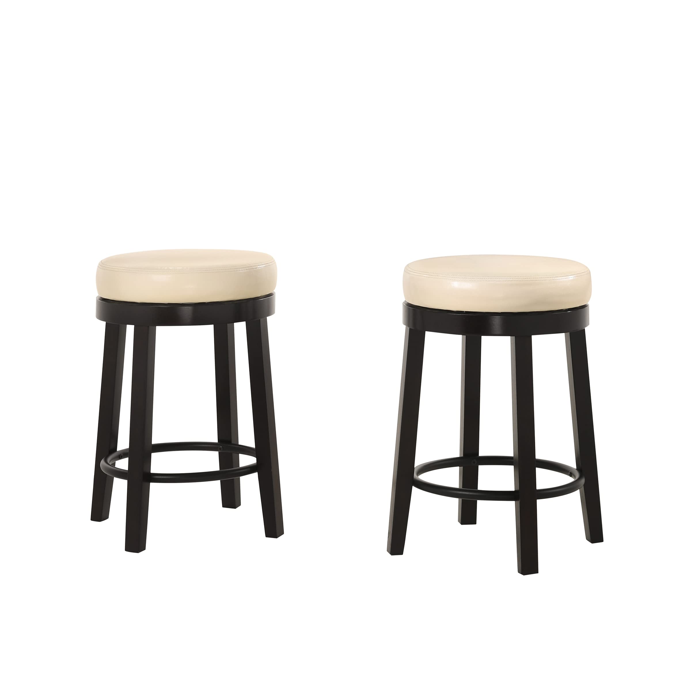 Carolina Chair & Table Easton Swivel 24 Inch Counter Stool (Set of 2), Cream/Espresso (ACL1724ESPCRM)