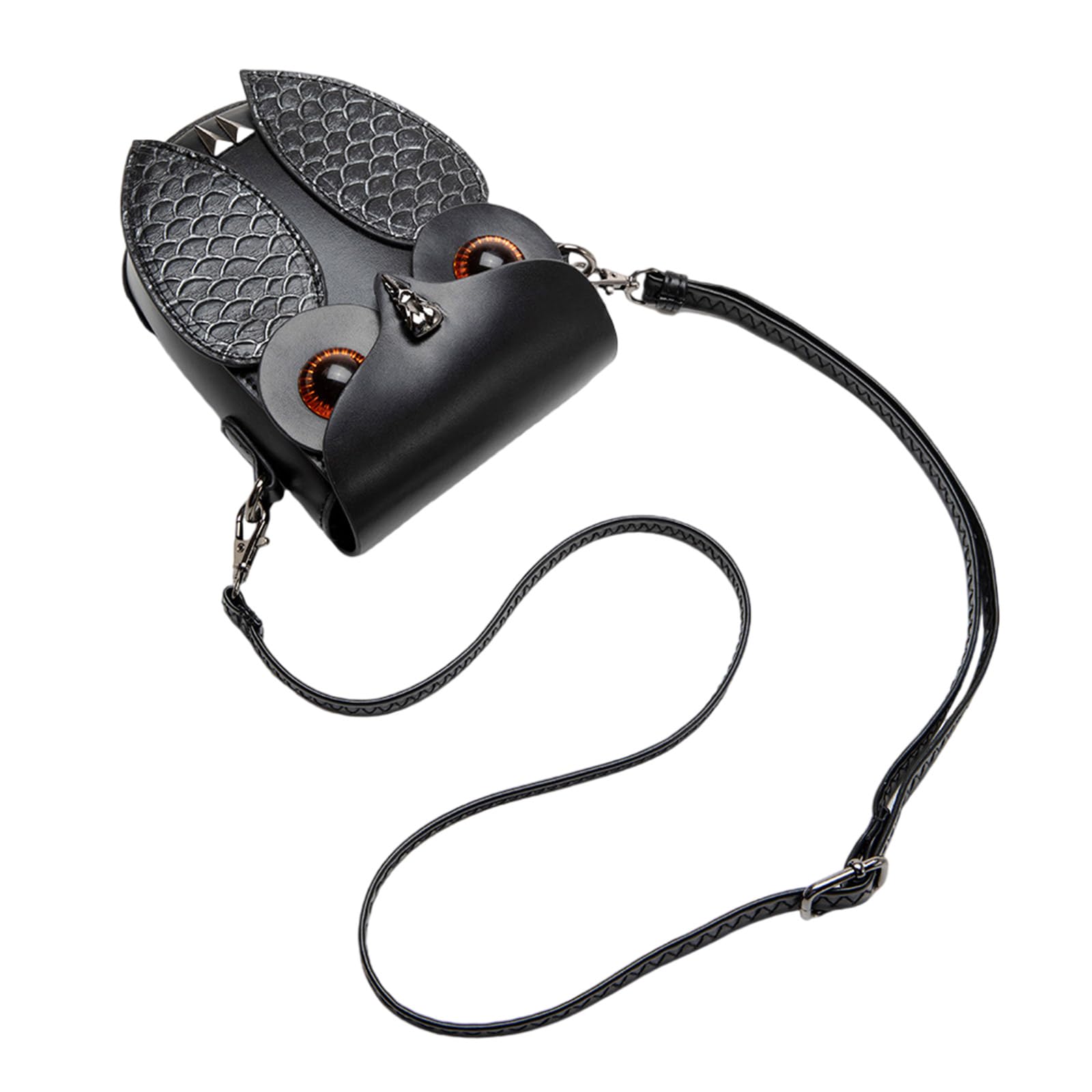 Eye Catching Women's PU Crossbody Bags with Snake Pattern Patchwork and Owl Embellishments Shoulder Bag for Everyday Use Fashion Bag