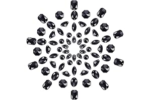 PH PandaHall Black Sew On Rhinestones