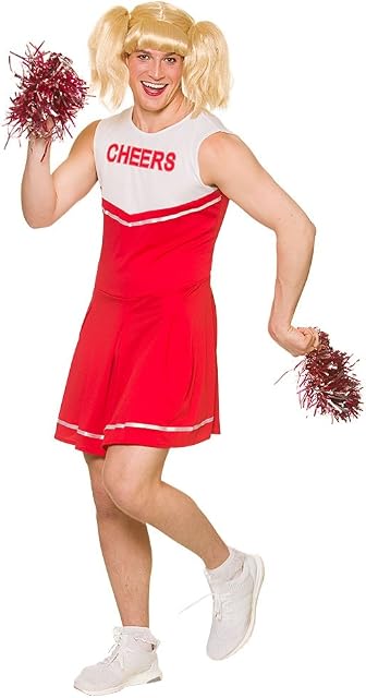 Mens Hot Cheerleader Fancy Dress Costume - Medium