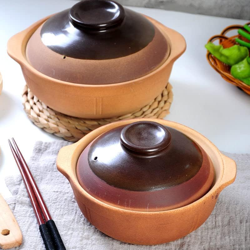 Miniatura 9 de Cuencos de cazuela de cebolla francesa Sopa Crock Retro Arcilla Cerámica con Tapa Cocinar Sopa Shaguo (DR24cm)