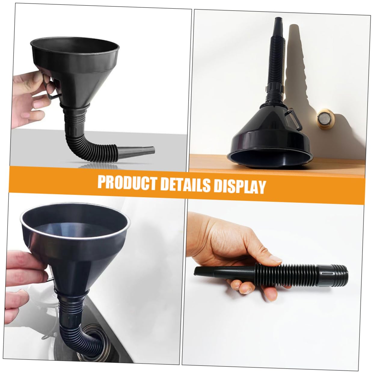 2piezas Embudo De Tubo y Malla Embudo De Llenado De Para Motocicletas y Automóviles Diseño De Boca Ancha Práctico Para Cambios Trasvase De Fluidos