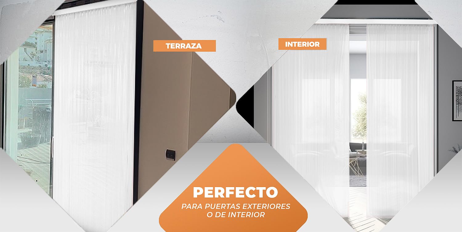 LUCA HOME - Cortina Puerta Exterior e Interior - Cortina de Puerta en PVC alumnio - Cortina fácil instalación - Evita Insectos y bichos (Transparente, 90cm)