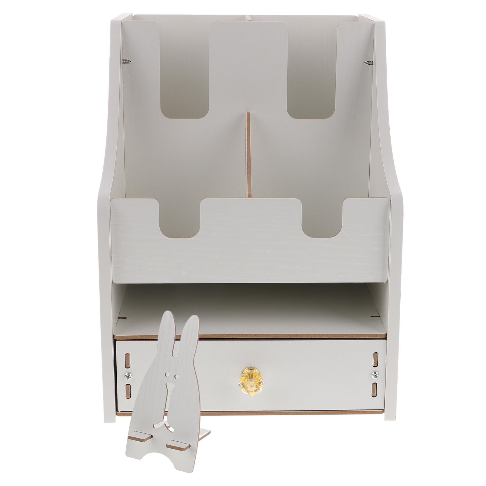 Organizador de Vasos de Papel Multifuncional de Madera Blanco