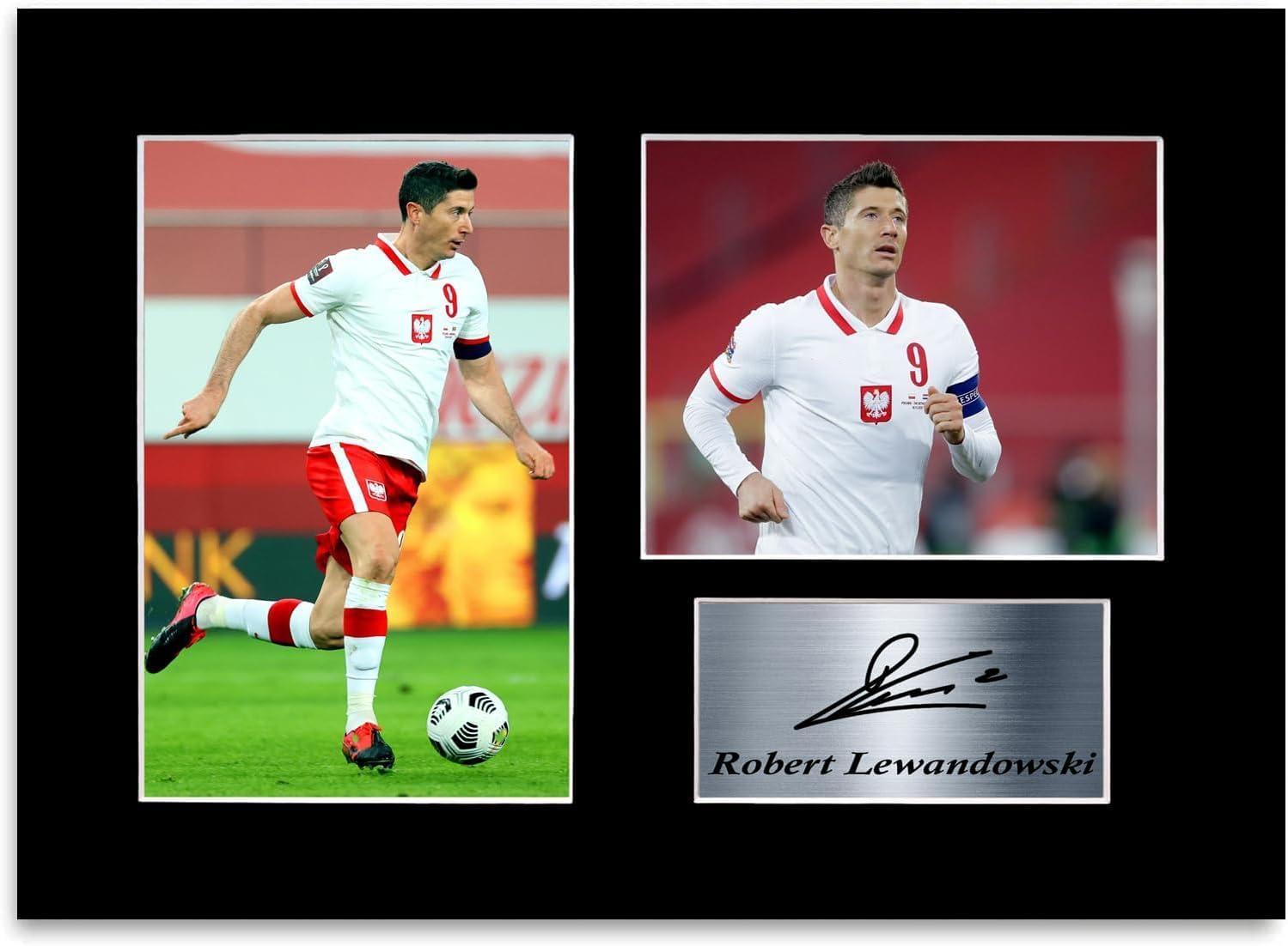 Generic Robert Lewandowski polski gracz A4 drukowany podpisany autograf zdjęcie uchwyt prezentowy prezent