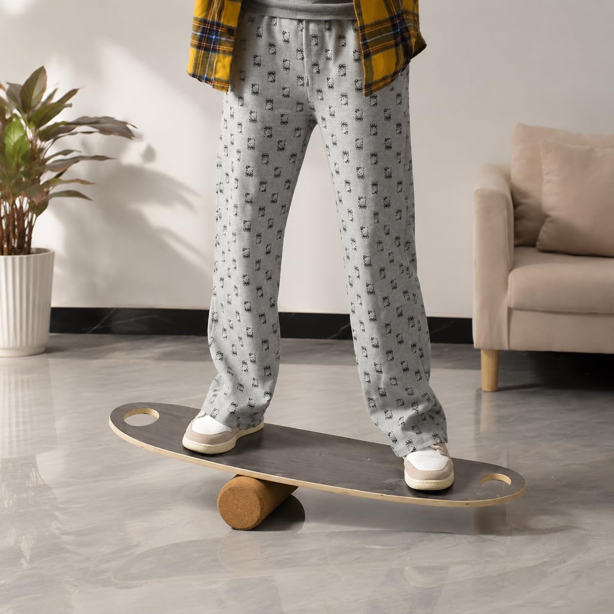Tavola di Equilibrio in Legno Composito, Per Appassionati di, Design Portatile con Rullo
