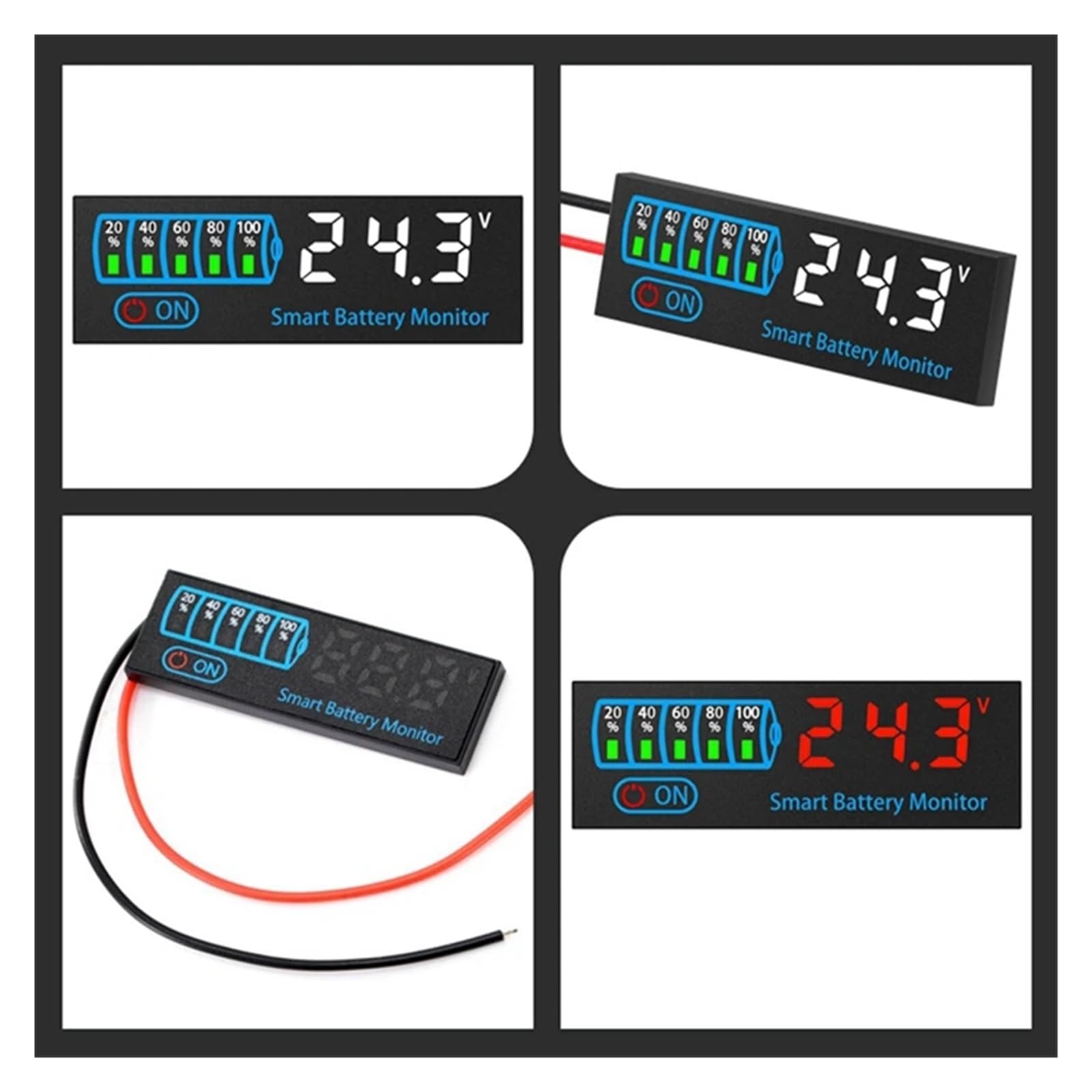 AT02-18650 Li-Ion Lipo Tester - 7-55V Säurebatterie-Füllstandsanzeige mit LED