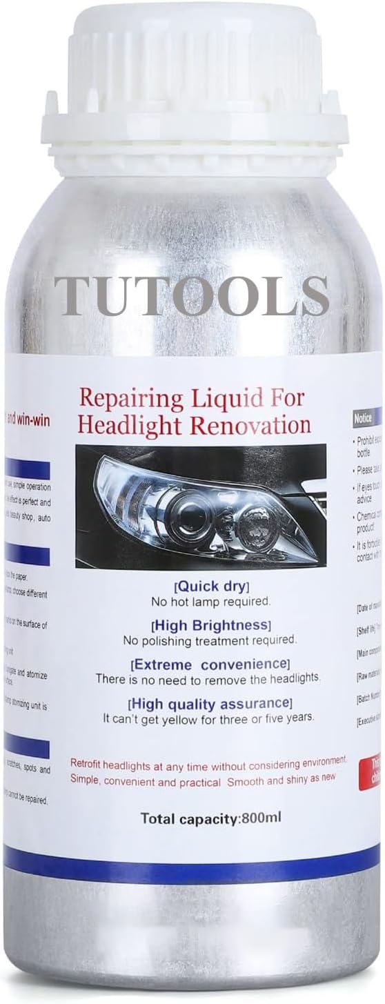 600ML Headlight Restoration Liquid,Automobile Headlight Lens Polish Repair Liquid, Car Headlight Scratch Restoring Fluid for Repair Headlight Yellowing, Haze, Scratches