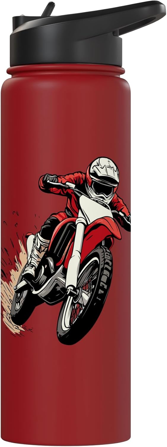 Motocross and Dirt Bike Stainless Steel Insulated Water Bottle