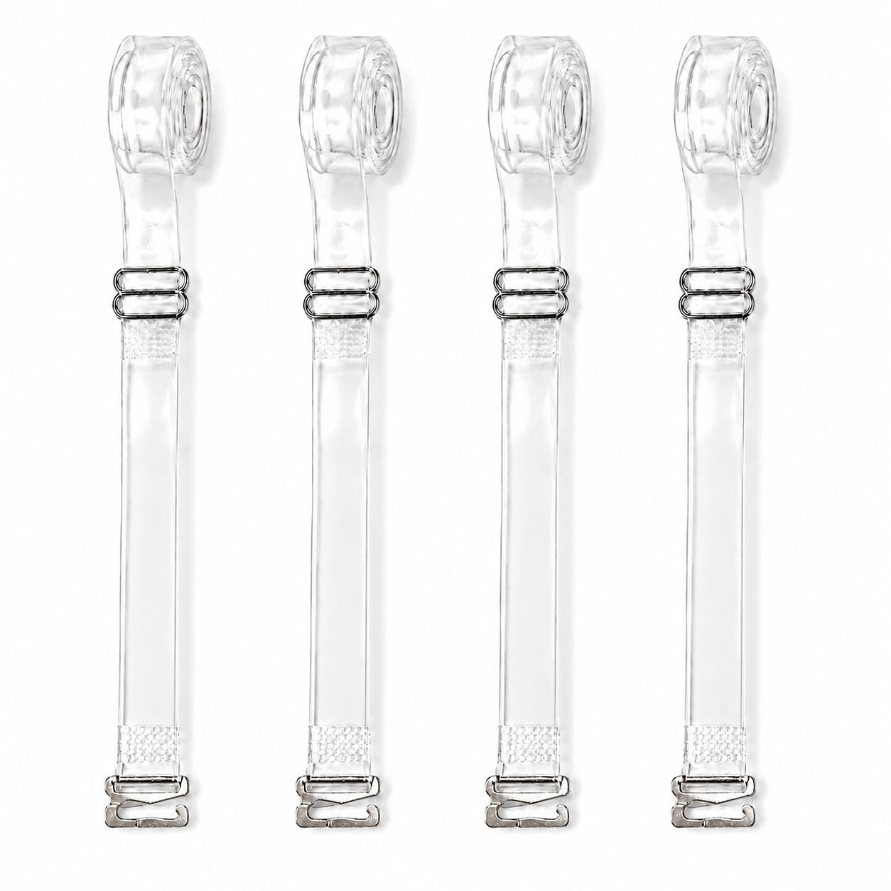 styfun Women's Transparent Plastic Detachable Transparent Straps Bra Strap Plastic Metal FreeSize Pack of 2-picture-1