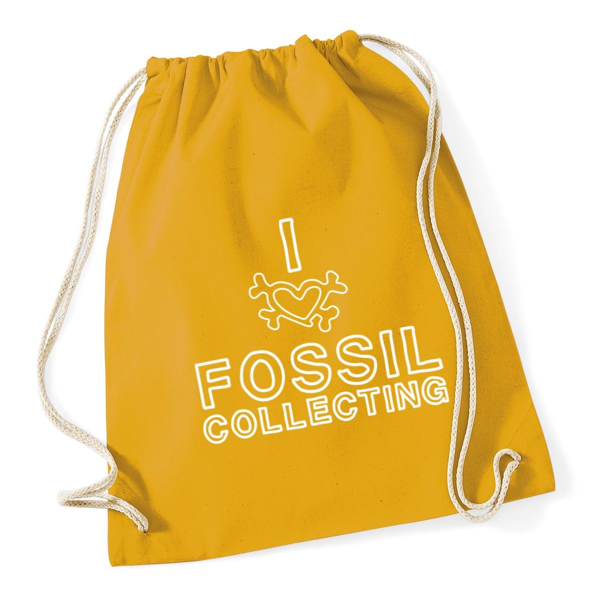 Hippowarehouse I Love Fossil Hunting Drawstring Cotton School Gym Kid Bag Sack 37cm x 46cm, 12 litres