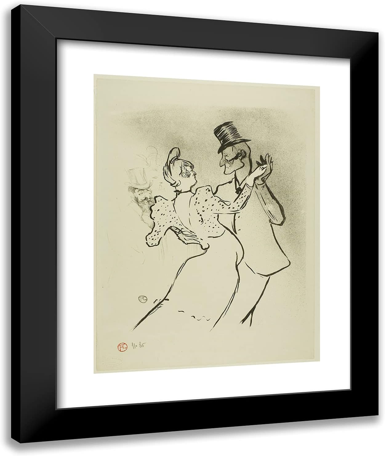 ArtDirect Henri de Toulouse-Lautrec 20x24 Black Modern Framed and Double Matted Art Print Titled La Goulue